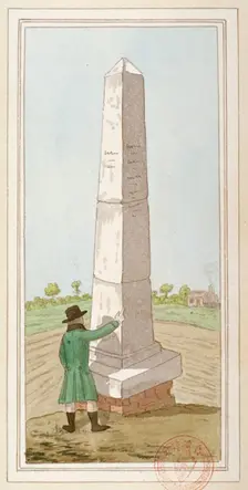 Obelisk at Monken Hadley, Hertfordshire, c1800. Artist: Anon