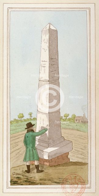 Obelisk at Monken Hadley, Hertfordshire, c1800. Artist: Anon