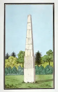 Obelisk erected on Brockley Hill, possibly in Lewisham, London, c1795. Artist: Anon