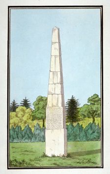 Obelisk erected on Brockley Hill, possibly in Lewisham, London, c1795. Artist: Anon