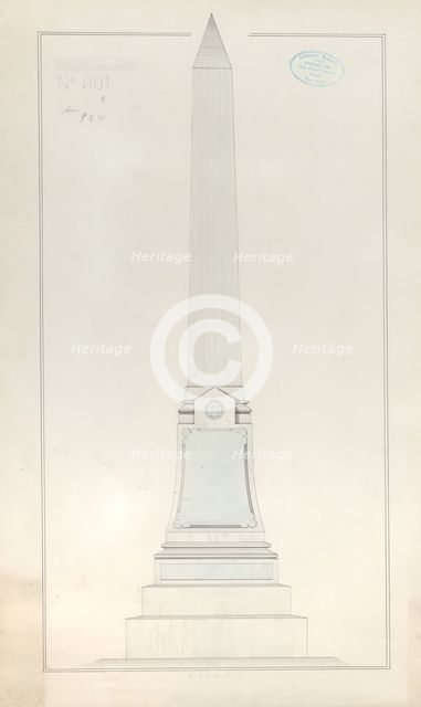 Obelisk Grave Monument, No. 901 / 920, 1840-80. Creator: Alexander Maxwell.