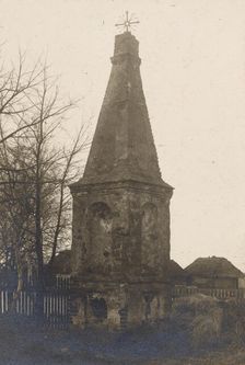 Obelisk monument placed on the grave of the fallen during the Swedish Deluge, Grabów, c1920-30. Creator: Unknown
