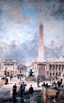 Obelisk of Luxor and the Place de la Concorde 1891. Artist: Emmanuel Lansyer