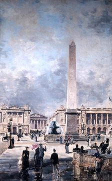 Obelisk of Luxor and the Place de la Concorde 1891. Artist: Emmanuel Lansyer