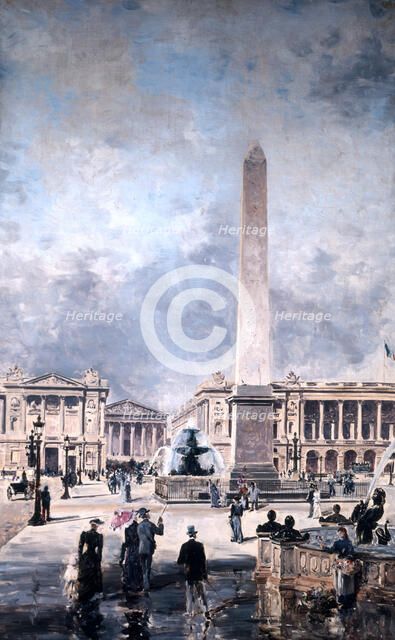 'Obelisk of Luxor and the Place de la Concorde', 1891.  Artist: Emmanuel Lansyer