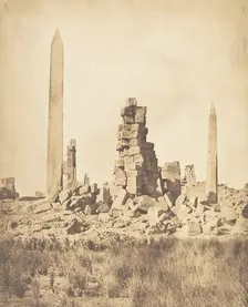 Obélisques du Palais de Karnac (Thèbes), 1849-50. Creator: Maxime du Camp