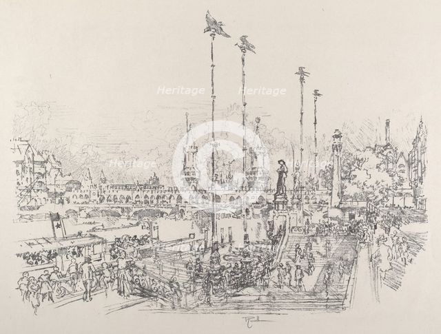 Oberbaum-Brucke, Berlin, 1921. Creator: Joseph Pennell.