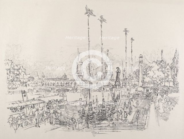 Oberbaum-Brucke, Berlin, 1921. Creator: Joseph Pennell.