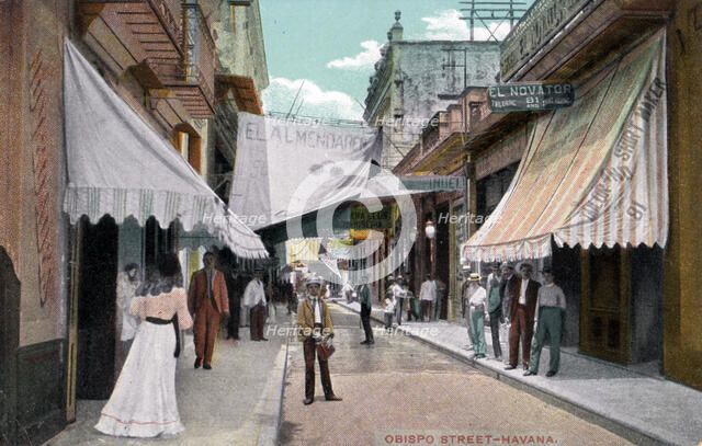 Obispo Street, Havana, Cuba, early 20th century. Artist: Unknown