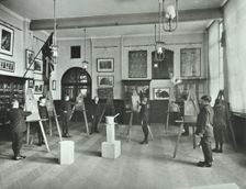 Object drawing art class, Alma Boys School, Bermondsey, London, 1908