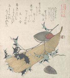 Objects Representing the Ceremony of Exorcising Demons..., 19th century. Creator: Kubo Shunman