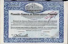 Obligation of 500 pesetas of the Compañía General de Ferrocarriles Catalanes, S.A., at 6%, Barcel…