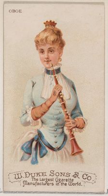 Oboe, from the Musical Instruments series (N82) for Duke brand cigarettes, 1888., 1888. Creator: Schumacher & Ettlinger