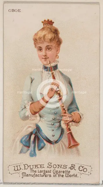 Oboe, from the Musical Instruments series (N82) for Duke brand cigarettes, 1888., 1888. Creator: Schumacher & Ettlinger.