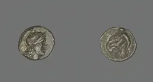 Obol (Coin) Depicting the Goddess Athena, 334 (or earlier)-302 BCE. Creator: Unknown