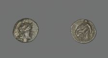 Obol (Coin) Depicting the Goddess Athena, 334 (or earlier)-302 BCE. Creator: Unknown