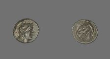 Obol (Coin) Depicting the Goddess Athena, 334 (or earlier)-302 BCE. Creator: Unknown
