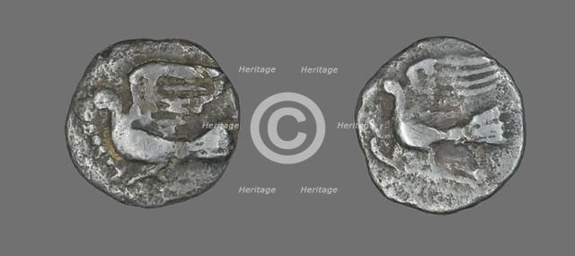 Obol (Coin) Depicting a Dove, 400-323 BCE. Creator: Unknown.