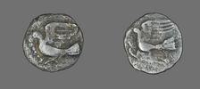 Obol (Coin) Depicting a Dove, 400-323 BCE. Creator: Unknown