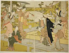 Oboshi Yuranosuke at the Ichiriki Teahouse, from scene VII in the Storehouse of..., Japan, c1785/89. Creator: Kubo Shunman