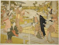 Oboshi Yuranosuke at the Ichiriki Teahouse, from scene VII in the Storehouse of..., Japan, c1785/89. Creator: Kubo Shunman