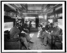 Observation car on a deluxe overland limited train, between 1910 and 1920. Creator: Unknown