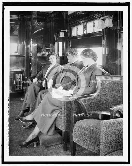 Observation car on a deluxe overland limited train, between 1910 and 1920. Creator: Unknown.