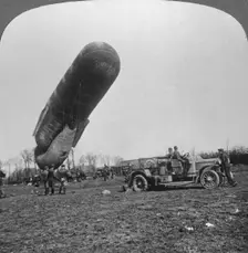 Observation balloon about to ascend, World War I, c1914-c1918. Artist: Realistic Travels Publishers