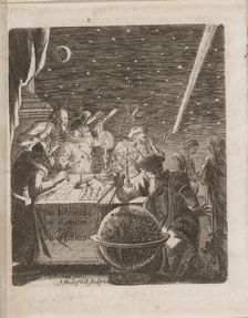 Observing the Heavens in the Age of Galileo (From: Von Bedeutung der Cometen), 1681. Artist: Petit, Pierre (1598-1677)