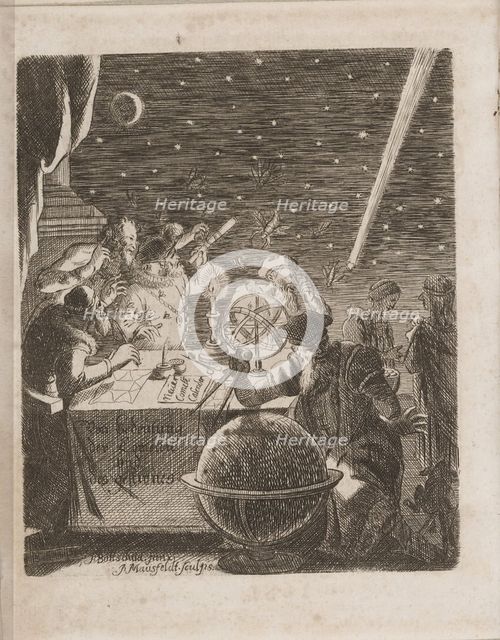 Observing the Heavens in the Age of Galileo (From: Von Bedeutung der Cometen), 1681. Artist: Petit, Pierre (1598-1677)