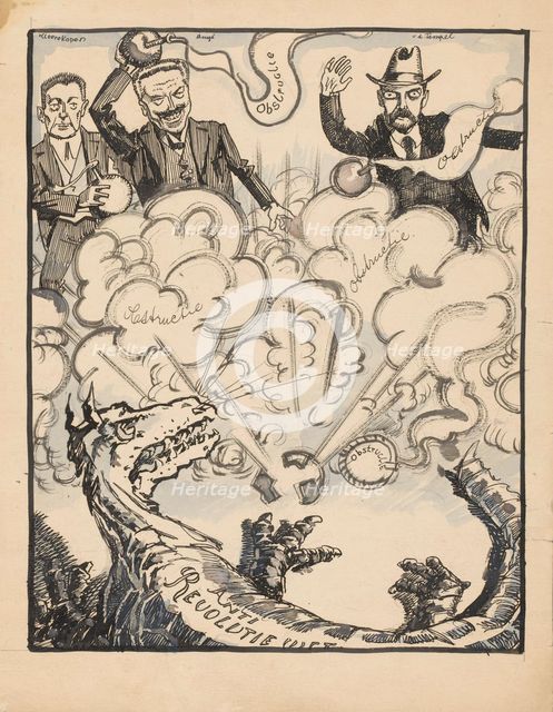 Obstruction against the anti-revolution law, 1920-1930. Creator: Patrick Kroon.