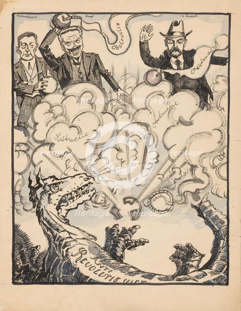 Obstruction against the anti-revolution law, 1920-1930. Creator: Patrick Kroon.