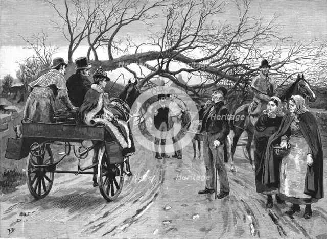 ''Obstruction'--Scene from a Disturbed District of Ireland', 1890. Creator: Unknown.