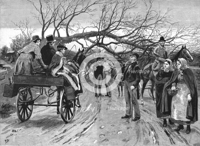 ''Obstruction'--Scene from a Disturbed District of Ireland', 1890. Creator: Unknown.