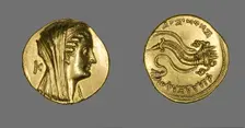 Octadrachm (Coin) Portraying Arsinoe II, 261 BCE, Issued by Ptolemy II Reign of Arsinoe II..., 276-2 Creator: Unknown