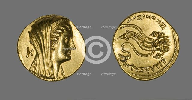 Octadrachm (Coin) Portraying Arsinoe II, 261 BCE, Issued by Ptolemy II Reign of Arsinoe II..., 276-2 Creator: Unknown.