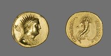 Octadrachm (Coin) Portraying King Ptolemy III Euergetes, Ptolemaic Period (221-205 BCE)..., (247-222 Creator: Unknown