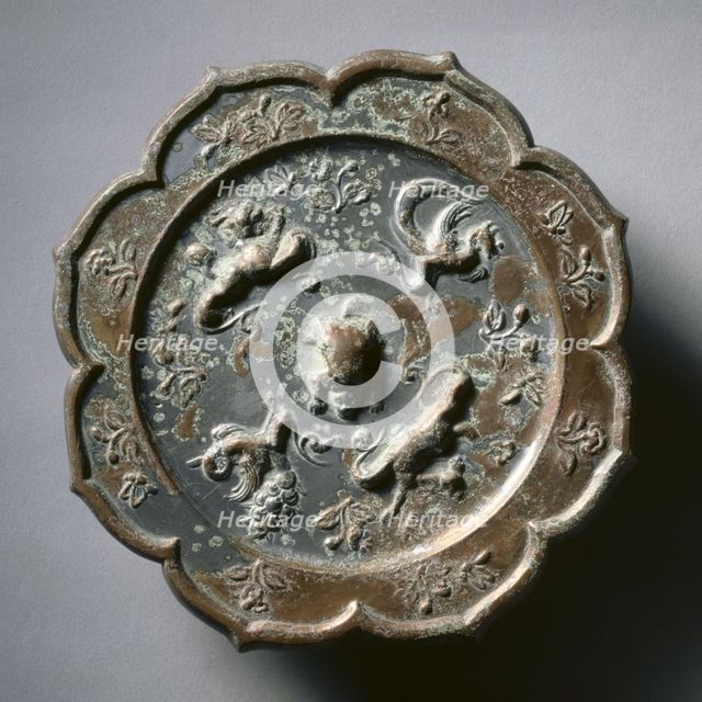 Octafoil Mirror with Crouched Animals, early 7th Century - early 10th Century . Creator: Unknown.