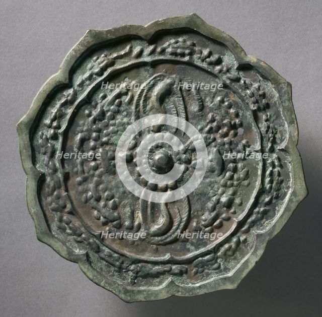 Octafoil Mirror with Avian and Floral Motifs, early to mid 10th Century. Creator: Unknown.
