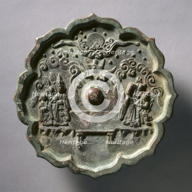 Octafoil Mirror with Legend of Herdboy and Weaver Maid, mid 10th-late 13th century. Creator: Unknown.