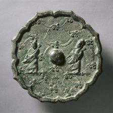 Octafoil Mirror with Two Immortals Crossing the Ocean, mid 10th-late 13th century. Creator: Unknown