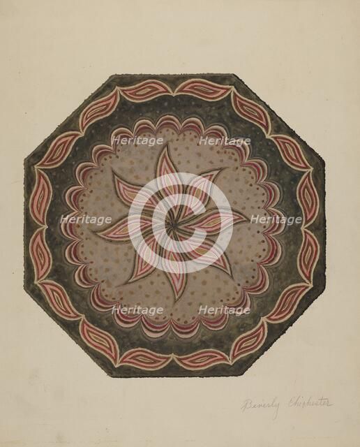 Octagonal Hooked Rug, c. 1937. Creator: Beverly Chichester.