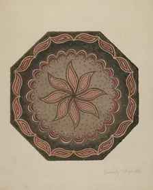 Octagonal Hooked Rug, c. 1937. Creator: Beverly Chichester