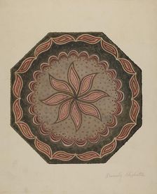 Octagonal Hooked Rug, c. 1937. Creator: Beverly Chichester