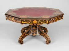 Octagonal Library Table, London, c. 1840; designed 1832. Creators: Richard Hicks Bridgens, Edward Holmes Baldock