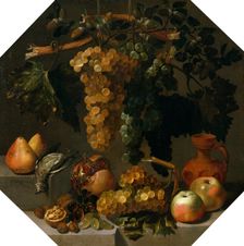 Octagonal Still Life with Bunches of Grapes, c1650. Creator: Juan Bautista de Espinosa