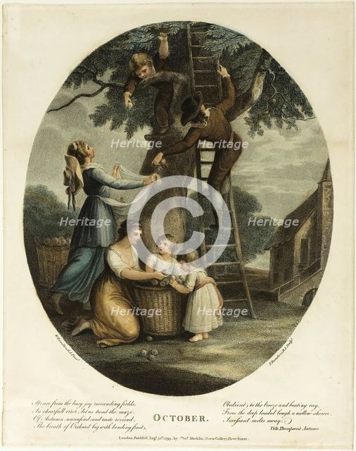 October, August 30, 1793. Creator: Francesco Bartolozzi.