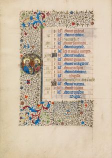 October Calendar Page: Saints Simon and Jude; Book of Hours, about 1440-1450. Creator: Workshop of the Bedford Master