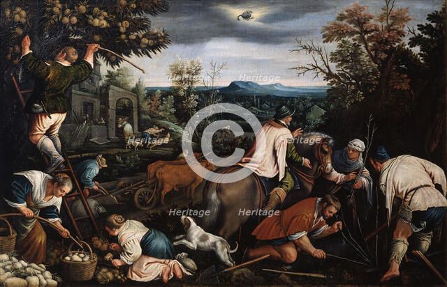 'October' (from the series 'The Seasons'), late 16th or early 17th century. Artist: Leandro Bassano