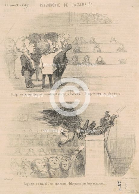 Occupation des représentans spécialement chargés ..., 19th century. Creator: Honore Daumier.